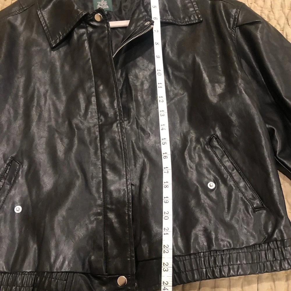 Black Faux Leather Jacket Wild Fable - Picture 3 of 4